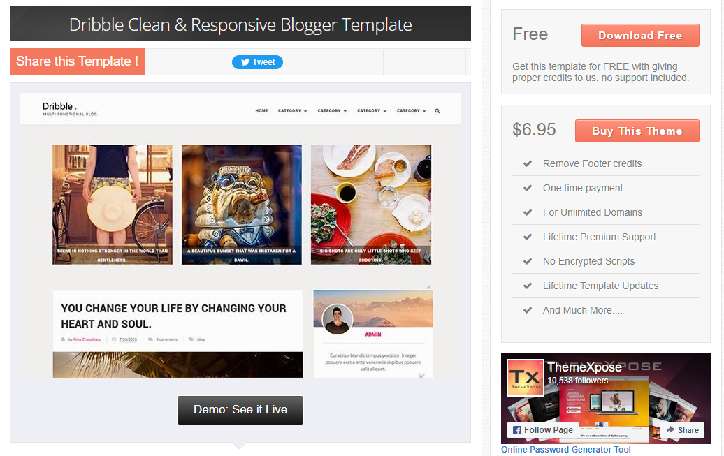 Dribble – Modern and Professional Blog Template