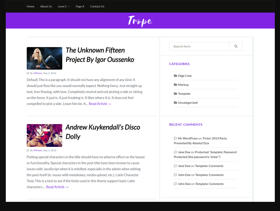 Trope – Clean Blog WordPress Theme