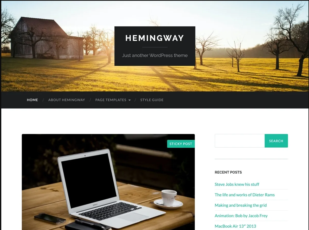 Hemingway – Responsive Two-Column Theme for Bloggers