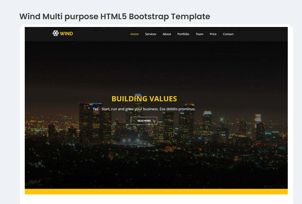 Wind – Multipurpose HTML5 Bootstrap Template