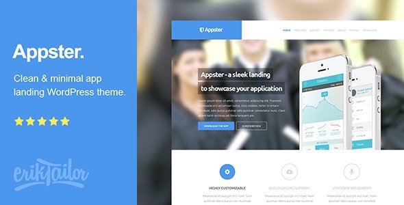 Appster – Clean Minimal App Landing Page WordPress