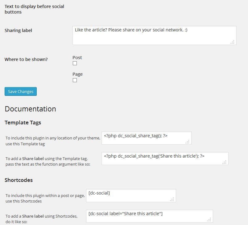 DC Simple Share Buttons