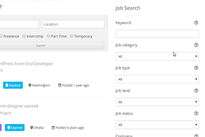 Search & Filter addon by job board manager wordpress plugin